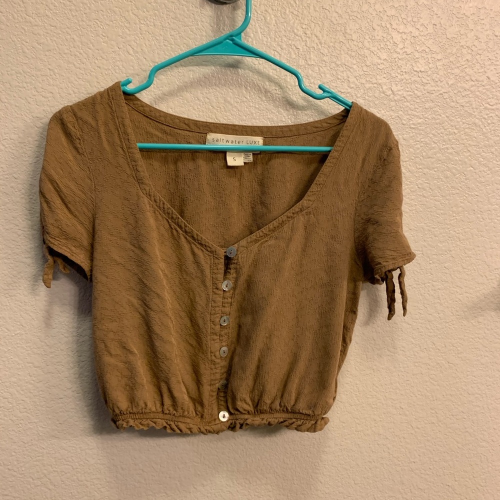 Button Down Crop Top